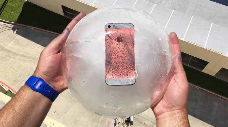 How iPhone SE Survive 100 FT Drop Test Frozen in Ice Block